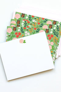 Garden Floral Flat Notes | 8 Boxed Notecards Stationery