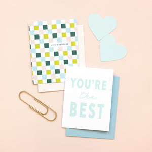 Colorful Checkered With Gratitude, Thank You Card
