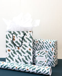 Pine Pattern Gift Bag | Christmas, Holiday Gift