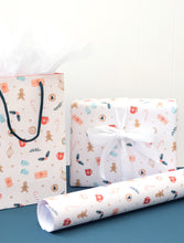 Load image into Gallery viewer, Illustrated Pink Holiday Pattern Wrapping Paper