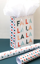 Load image into Gallery viewer, FA LA LA &amp; Checkered Gift Bag | Christmas, Holiday Gift