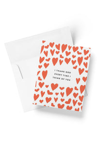 I Thank God For You Hearts Card