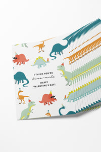 'I Think You're Dino-mite' Kids Mini Valentines (Set of 12)