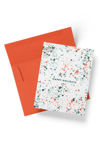 Modern Paint Splatter Holiday Greeting Card