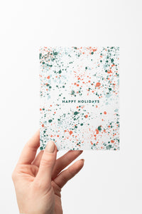 Modern Paint Splatter Holiday Greeting Card