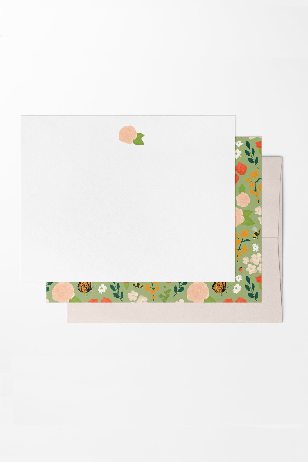 Garden Floral Flat Notes | 8 Boxed Notecards Stationery