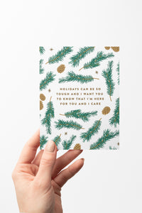 Pine Pattern Holiday Empathy Greeting Card