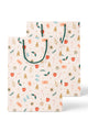 Pink Holiday Pattern Gift Bag Set of 2