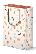 Load image into Gallery viewer, Pink Holiday Pattern Gift Bag