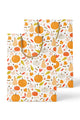 Hello Pumpkin Pattern Fall Gift Bag Set of 2