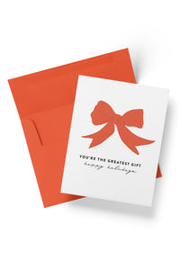 Red Bow Greatest Gift Holiday Card