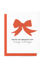 Load image into Gallery viewer, Red Bow Greatest Gift Holiday Card