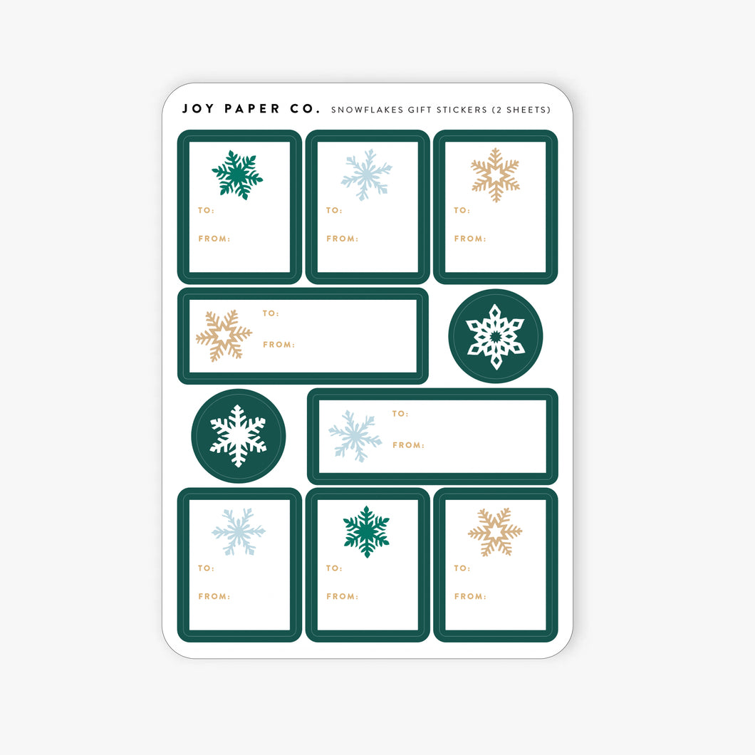 Snowflakes Gift Sticker Sheet