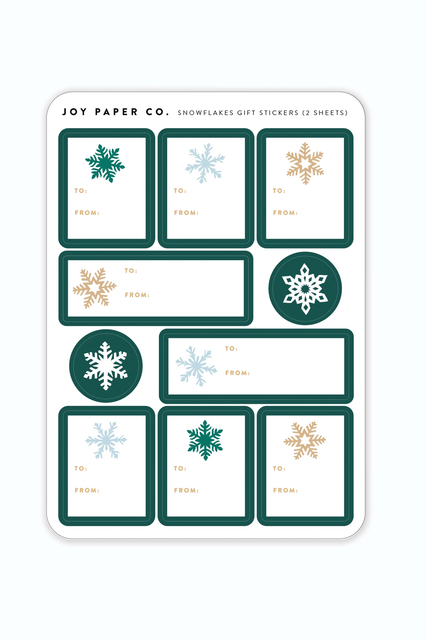 Snowflakes Gift Sticker Sheet