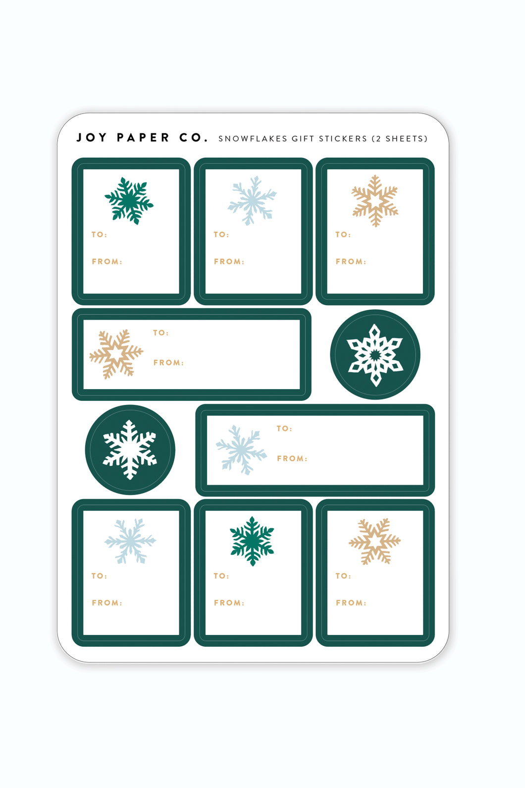 Snowflakes Gift Sticker Sheet