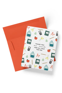 'Thank You for all that You Do' Teacher Appreciation Card