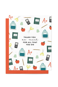 'Thank You for all that You Do' Teacher Appreciation Card
