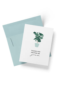 'Thanks for Helping Me Grow' Card