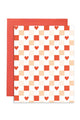 Valentine's Love Heart Checkered Pattern Card