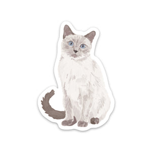 White Cat Sticker