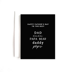 Dad, Dada... Father's Day Card