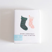 Load image into Gallery viewer, Christmas Stockings Boxed Set of 8 Cards