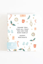 Load image into Gallery viewer, Holiday Thank You Boxed Set of 8 Cards