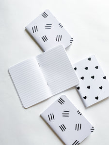 Black Line Pattern Pocket Journal