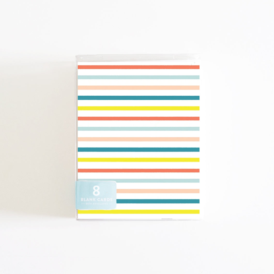 Colorful Stripes Boxed Set of 8 Cards