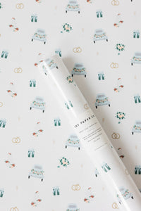 Wedding Illustration Wrapping Paper Roll