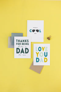 'LOVE YOU DAD' Colorful, Hand-Lettered Card